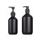 Matte Black Plastic Shampoo Pump Bottle PET Round 300ml 500ml