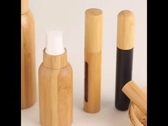 120ml Bamboo Plastic Square Shampoo Shower Gel Pump Bottle With Bamboo Tray