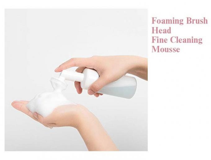 White Empty Foaming Face Wash Bottle With Brush Silicone Cleansing
